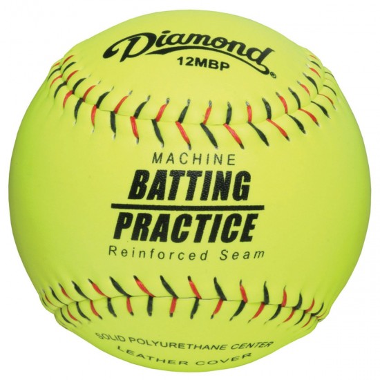 Clearance Sale Diamond Machine Batting Practice 12" Leather Fastpitch Softballs: 12MBP