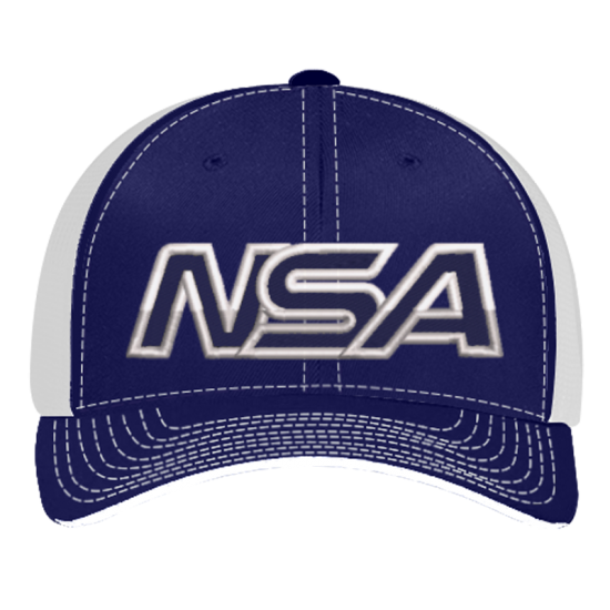 Clearance Sale NSA Outline Series Navy Snapback Hat: 104-NVWH