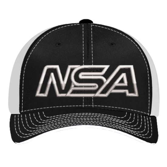 Clearance Sale NSA Outline Series Black Snapback Hat: 104-BKWH