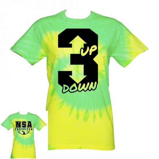 Clearance Sale DSG Apparel 3 Up 3 Down Tie Dye T-Shirt: TD-3UP3DN