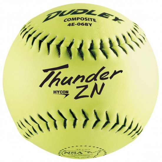 Clearance Sale Dudley NSA Thunder ZN Hycon 12" 52/275 Composite Slowpitch Softballs: 4E-068Y