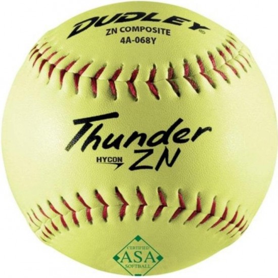 Clearance Sale Dudley ASA Thunder ZN Hycon 12" 52/300 Composite Slowpitch Softballs: 4A-068Y