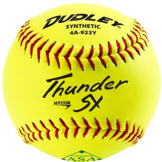 Clearance Sale Dudley ASA Thunder SY Hycon 11" 52/300 Synthetic Slowpitch Softballs: 4A-923Y