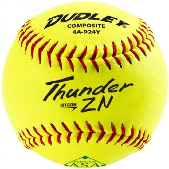 Clearance Sale Dudley ASA Thunder ZN Hycon 11" 52/300 Composite Slowpitch Softballs: 4A-924Y
