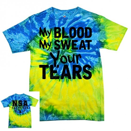 Clearance Sale DSG Apparel Blood Sweat Tears Tie Dye T-Shirt: TD-BST