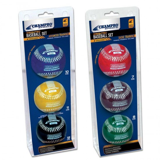 Clearance Sale Champro Sports Weighted Training Baseball Packs (Set of 3): CBB7BS / CBB7AS