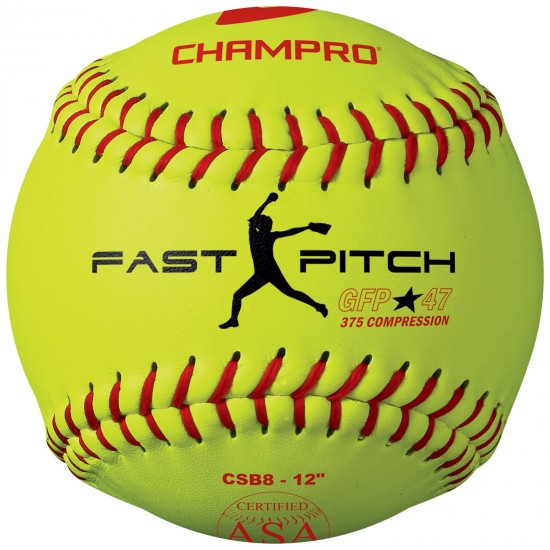 Clearance Sale Champro ASA Duracover 12" 47/375 Composite Fastpitch Softballs: CSB8