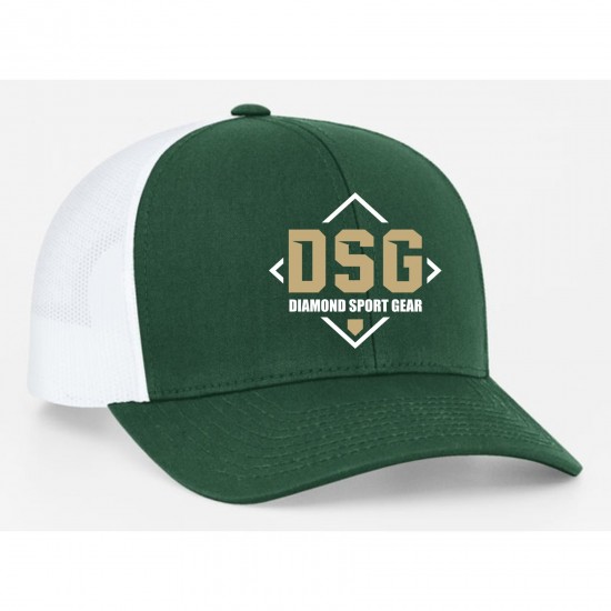 Clearance Sale Diamond Sport Gear Dark Green / White Snapback Hat: 104C-DKGW
