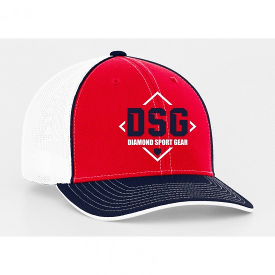 Clearance Sale Diamond Sport Gear Red / Navy Flex Fit Hat: 404M-RN