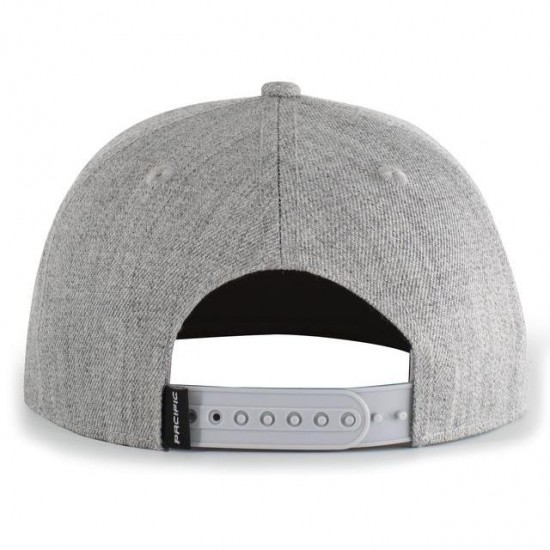 Clearance Sale NSA Leather Patch Wool Blend Heather Snapback Hat: P750-LTHRBK