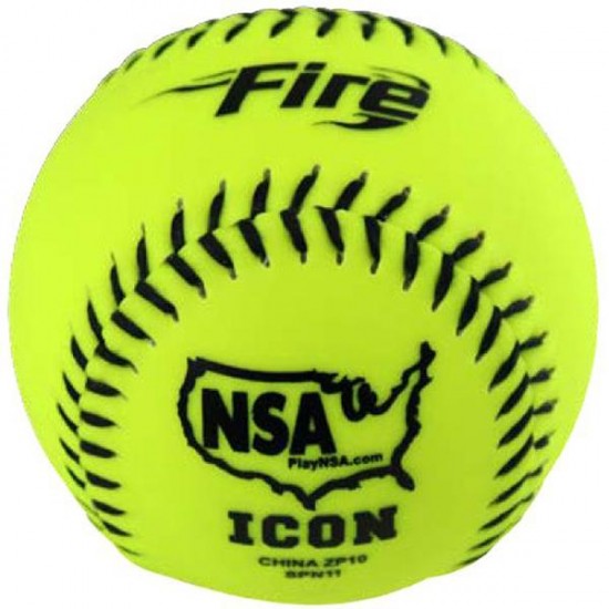 Clearance Sale Baden NSA Fire ICON 11" 44/400 Synthetic Slowpitch Softballs: SPN11