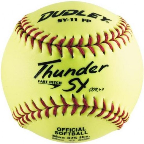 Clearance Sale Dudley Non Association Thunder SY 11" 47/375 Synthetic Fastpitch Softballs: 43-712Y