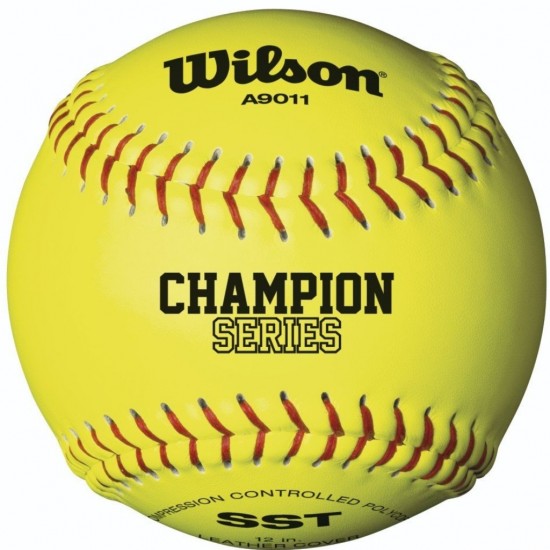 Clearance Sale Wilson NFHS Polycore 12" 47/375 Leather Fastpitch Softballs: WTA9011BSST